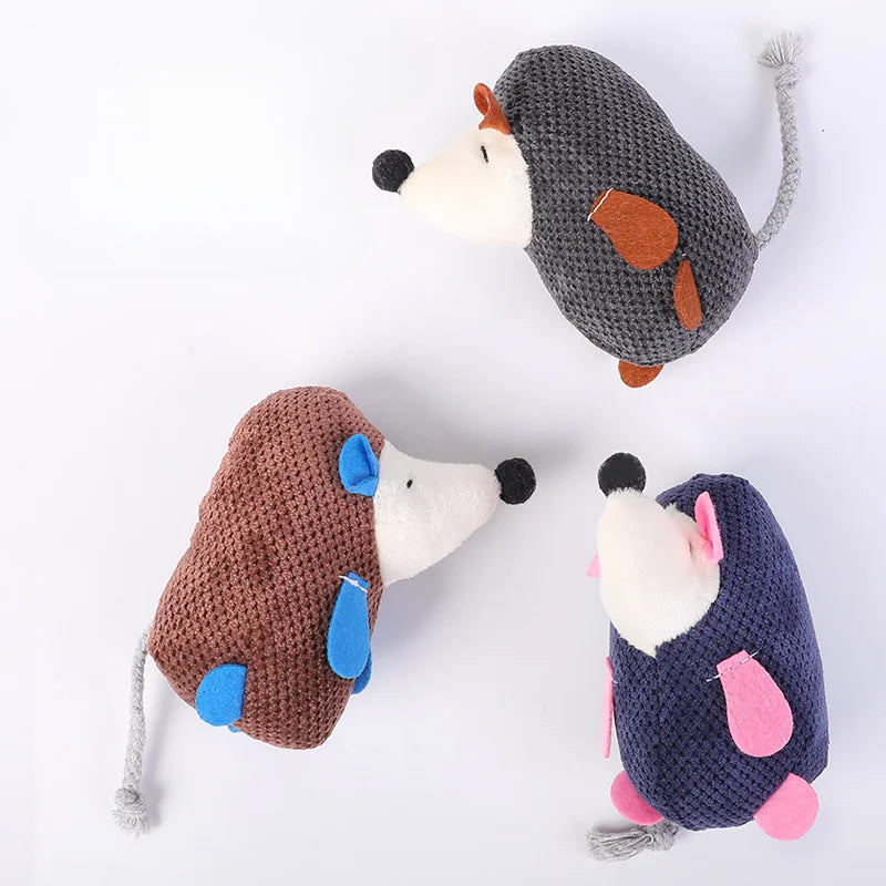 Cute Plush Squeaky Hedgehog Dog Toy